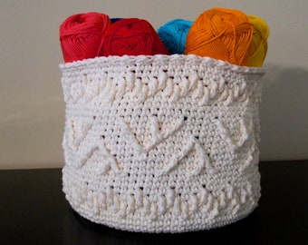 Crochet Basket Pattern / Tutorial: Small Crochet Basket, Medium Crochet Basket, Large Crochet Basket, Post Stitches - Instant Download