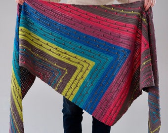 Haakpatroon: Gehaakte sjaal, haakinstructie, gehaakte sjaalpatroon, driehoekige sjaal, driehoekige sjaal - Instant Download