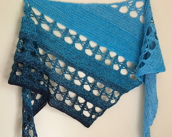 Crochet Pattern: Crochet Shawl Pattern, Fingering Crochet Shawl, Gradient Shawl, Whirl Shawl, Lace Crochet Shawl - Instant Download