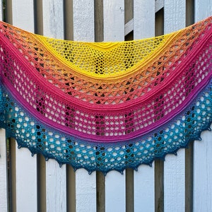Crochet Pattern: Lace Crochet Shawl, Crochet Shawl Pattern, Lacy Crochet Shawl, Crescent Shawl, Semicircular Shawl - Instant Download
