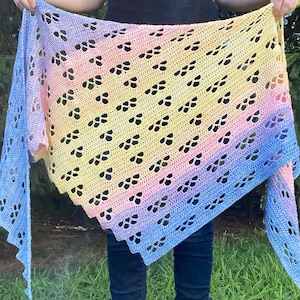 Crochet Pattern: Cloud Crochet Shawl, Crochet Shawl Pattern, Lacy Crochet Shawl, Triangle Shawl, Cloud Shawl - Instant Download