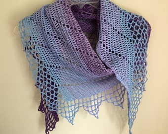 Crochet Pattern: Crochet Shawl Pattern, Fingering Crochet Shawl, Gradient Shawl, Whirl Shawl, Lace Crochet Shawl - Instant Download