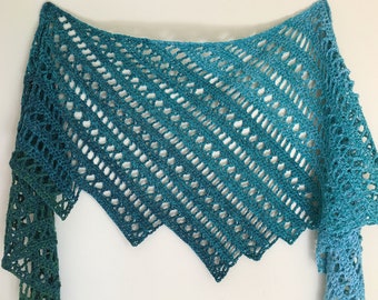 Haakpatroon: Kant gehaakte sjaal, gehaakt sjaalpatroon, kanten gehaakte sjaal, driehoekige sjaal, driehoekige sjaal - Instant Download