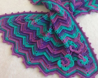 Crochet Pattern Baby Blanket / Tutorial: Crochet Baby Blanket Pattern, Ridged Chevron Butterfly Blanket, Baby Girl - Instant Download