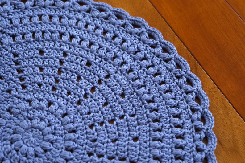 Crochet Placemat Pattern, Puff Stitch Placemat Pattern, Crochet Pattern, Crochet Tutorial, Circle Placemat, Filet Crochet, Instant Download image 1