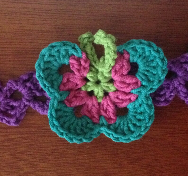 Crochet Headband Pattern / Tutorial: Crochet Butterfly Headband, Crochet Pattern, Crochet Butterfly Pattern Instant Download image 2