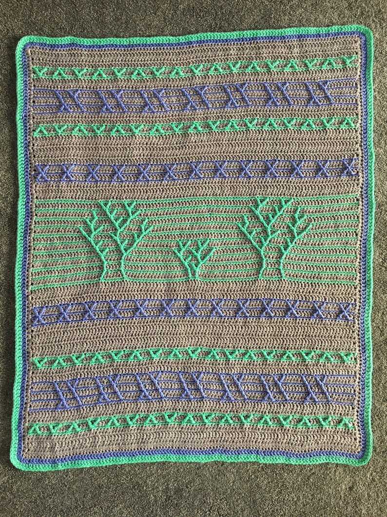 Crochet Baby Blanket Pattern / Tutorial: Little Tree Blanket Crochet Pattern, Tree Blanket, Baby Boy, Baby Girl Instant Download image 2