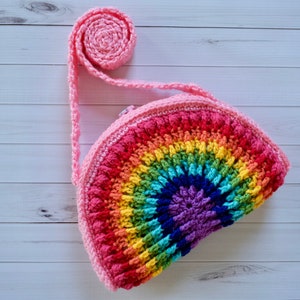 Crochet Purse Pattern / Tutorial: Rainbow Purse, Crochet Bag Pattern, Crochet Rainbow, Crochet Pattern - Instant Download