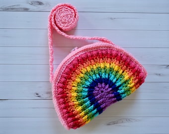 Crochet Purse Pattern / Tutorial: Rainbow Purse, Crochet Bag Pattern, Crochet Rainbow, Crochet Pattern - Instant Download