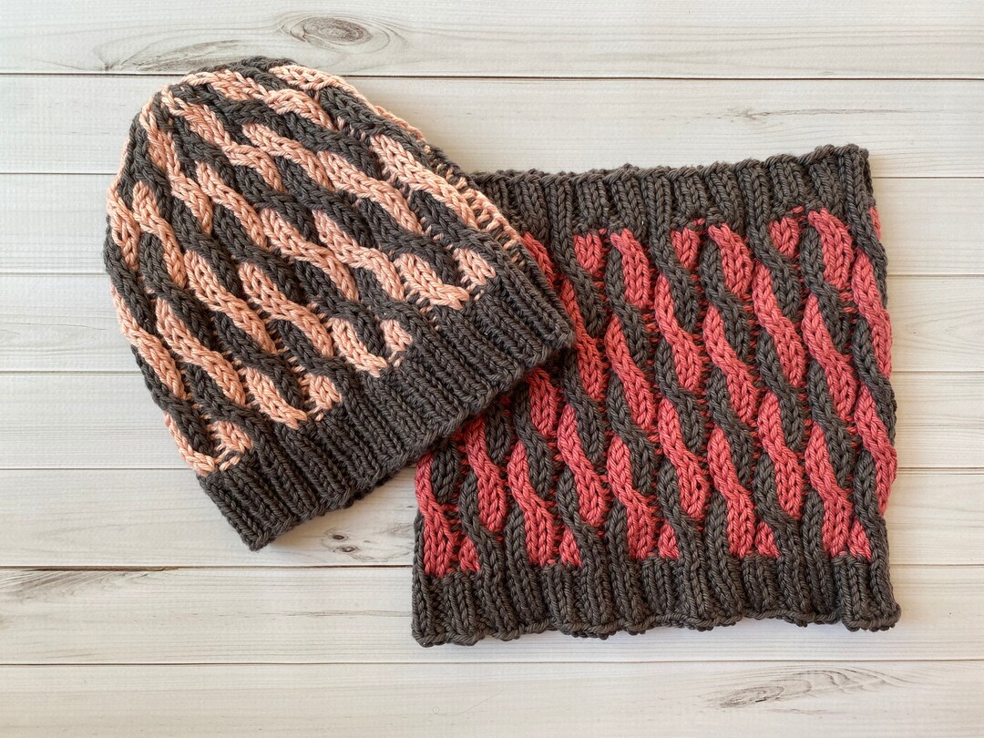 Knit Hat and Cowl Pattern, Knit Hat, Knit Cowl, Knit Beanie Pattern ...