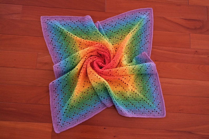 Crochet Baby Blanket Pattern / Tutorial: Rainbow Blanket Crochet Pattern, Rainbow Blanket, Baby Boy, Baby Girl Instant Download image 2