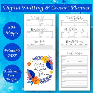 Knitting and Crochet Planner PDF, Knitting Journal, Printable Crochet Planner, Yarn Craft Planner, PDF Download image 1