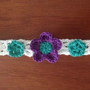 Crochet Stirnband Muster / Anleitung: Häkelblumen Stirnband, Häkelanleitung, Häkelblumen Muster, zweilagige Blume - Instant Download