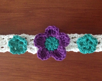 Crochet Headband Pattern / Tutorial: Crochet Flower Headband, Crochet Pattern, Crochet Flower Pattern, Two Layer Flower - Instant Download