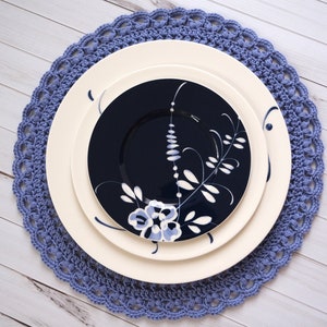 Crochet Placemat Pattern, Puff Stitch Placemat Pattern, Crochet Pattern, Crochet Tutorial, Circle Placemat, Filet Crochet, Instant Download image 5