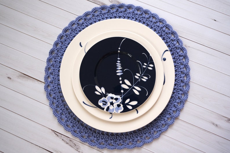 Crochet Placemat Pattern, Puff Stitch Placemat Pattern, Crochet Pattern, Crochet Tutorial, Circle Placemat, Filet Crochet, Instant Download image 5