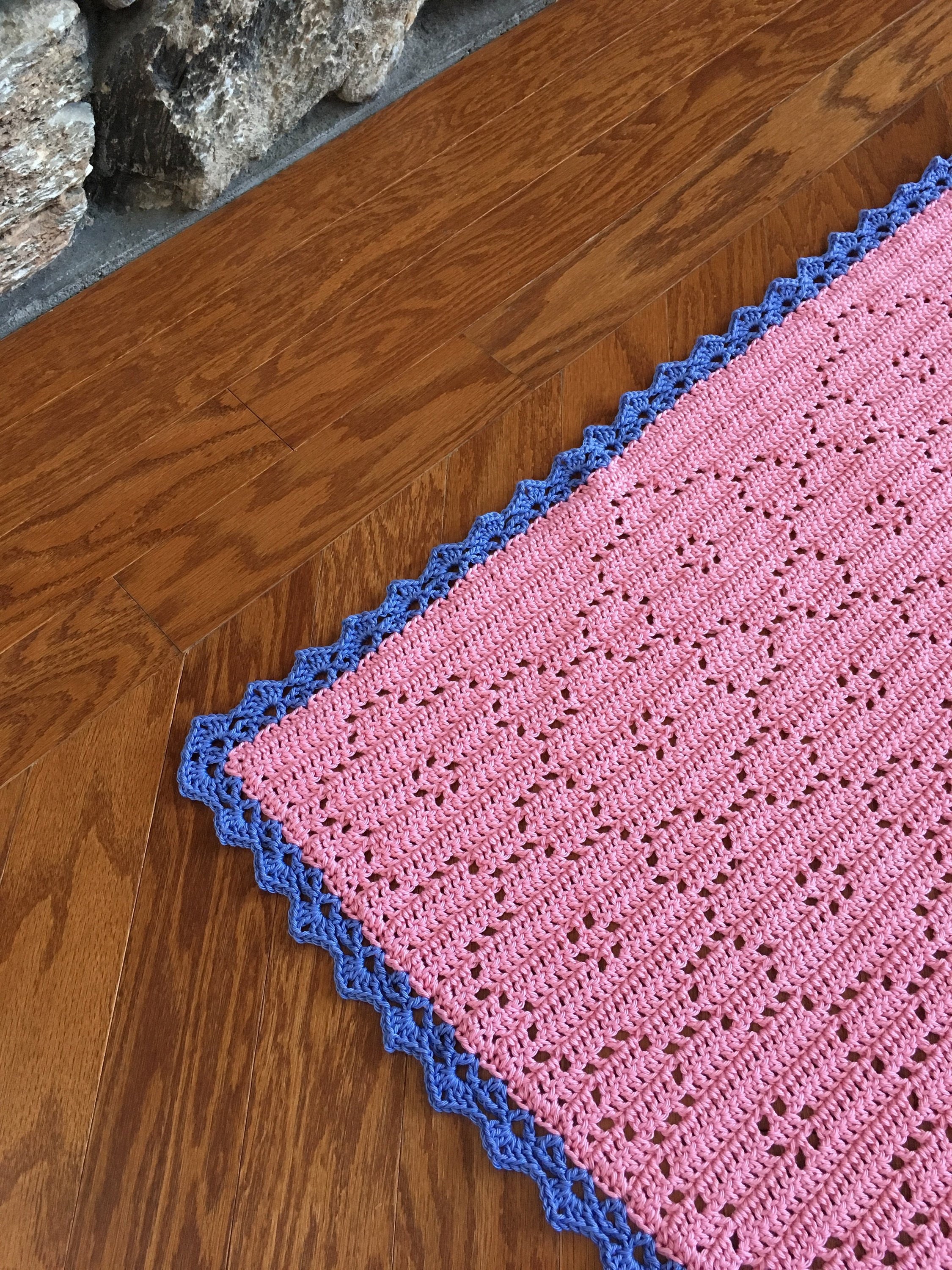 Filet Flower Crochet Baby Blanket