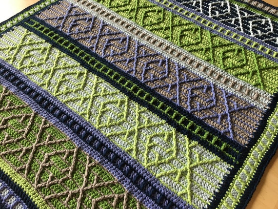 Baby Blues Blanket Mixed Stitch Blanket Crochet Afghan Pattern Instant Download Crochet Blanket Pattern Crochet Pattern Tutorial