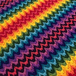 Crochet Blanket Pattern / Tutorial: Rainbow Ridge Blanket Crochet Pattern, Baby Blanket, Rainbow Crochet Blanket - Instant Download