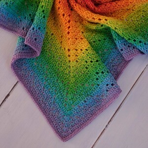 Crochet Baby Blanket Pattern / Tutorial: Rainbow Blanket Crochet Pattern, Rainbow Blanket, Baby Boy, Baby Girl Instant Download image 6