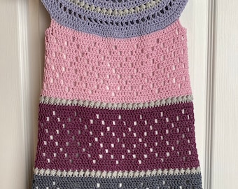 Patrón de vestido de crochet, patrón de túnica de crochet, tutorial de patrón de crochet, vestido de crochet para niñas, vestido de crochet para bebé - Descarga instantánea