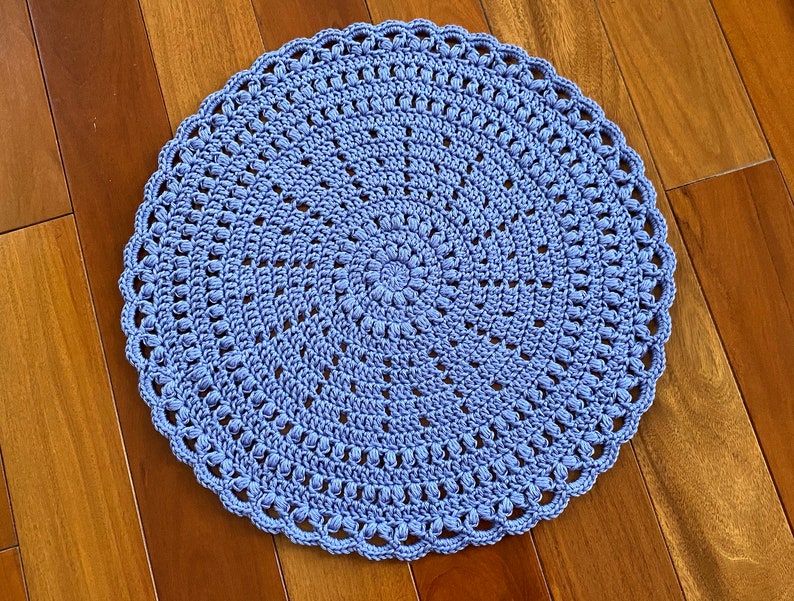 Crochet Placemat Pattern, Puff Stitch Placemat Pattern, Crochet Pattern, Crochet Tutorial, Circle Placemat, Filet Crochet, Instant Download image 8