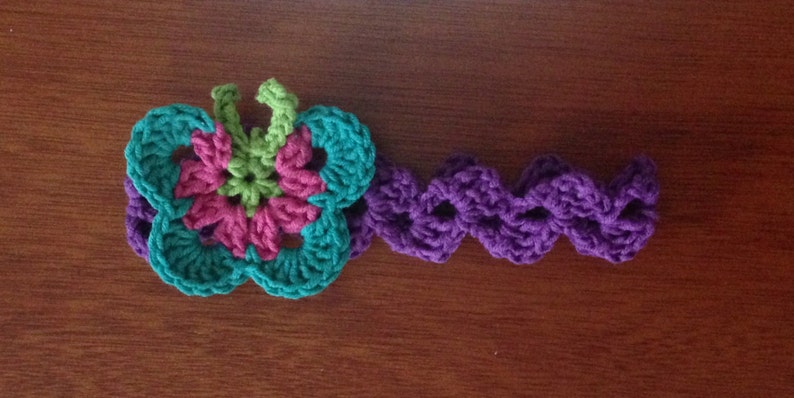 Crochet Headband Pattern / Tutorial: Crochet Butterfly Headband, Crochet Pattern, Crochet Butterfly Pattern Instant Download image 1