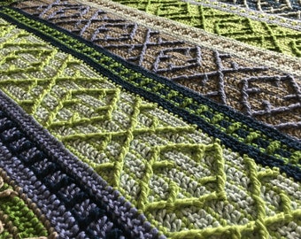 Crochet Blanket Pattern / Tutorial: Inscribed Blanket Crochet Pattern, Post Stitch Blanket, Baby Boy, Baby Girl - Instant Download