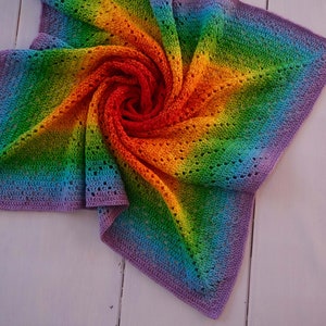 Crochet Baby Blanket Pattern / Tutorial: Rainbow Blanket Crochet Pattern, Rainbow Blanket, Baby Boy, Baby Girl Instant Download image 7