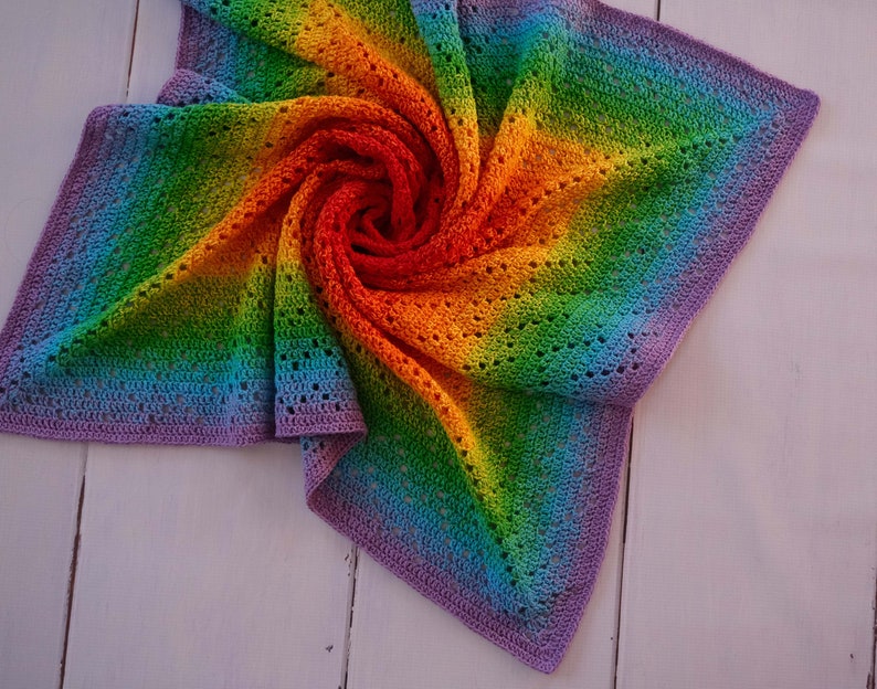Crochet Baby Blanket Pattern / Tutorial: Rainbow Blanket Crochet Pattern, Rainbow Blanket, Baby Boy, Baby Girl Instant Download image 7