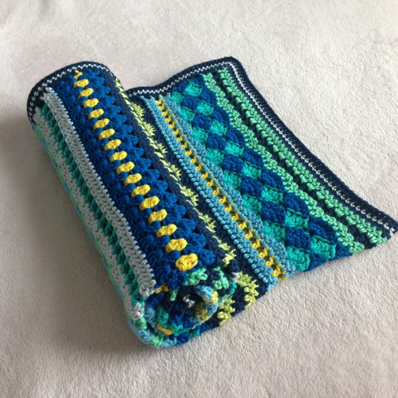 Baby Blues Blanket Mixed Stitch Blanket Crochet Afghan Pattern Instant Download Crochet Blanket Pattern Crochet Pattern Tutorial