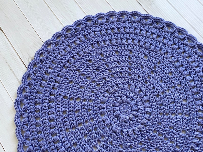 Crochet Placemat Pattern, Puff Stitch Placemat Pattern, Crochet Pattern, Crochet Tutorial, Circle Placemat, Filet Crochet, Instant Download image 3