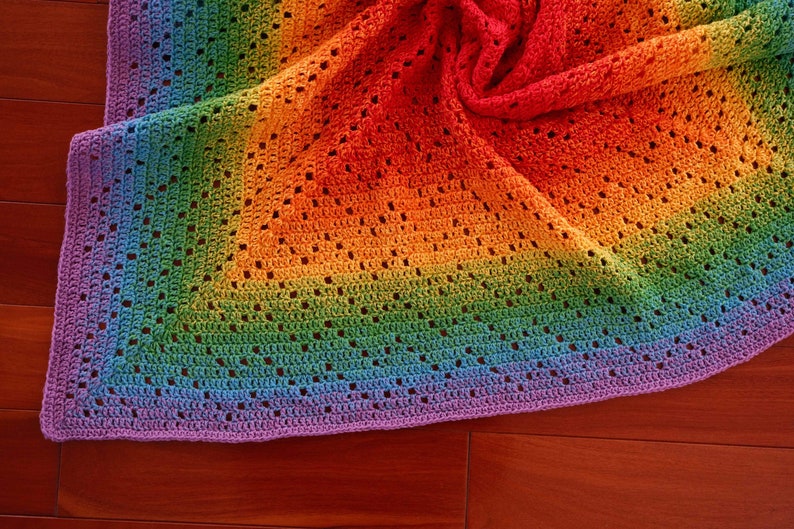 Crochet Baby Blanket Pattern / Tutorial: Rainbow Blanket Crochet Pattern, Rainbow Blanket, Baby Boy, Baby Girl Instant Download image 1