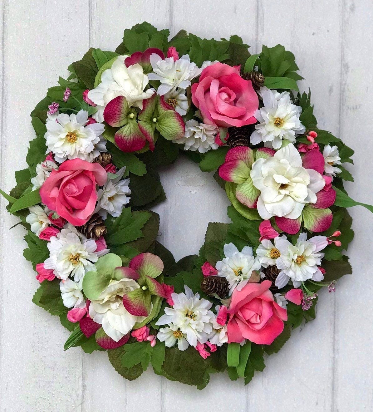 Small Pink Candle Wreath Flower Wreath Candle Holder Small Etsy.de