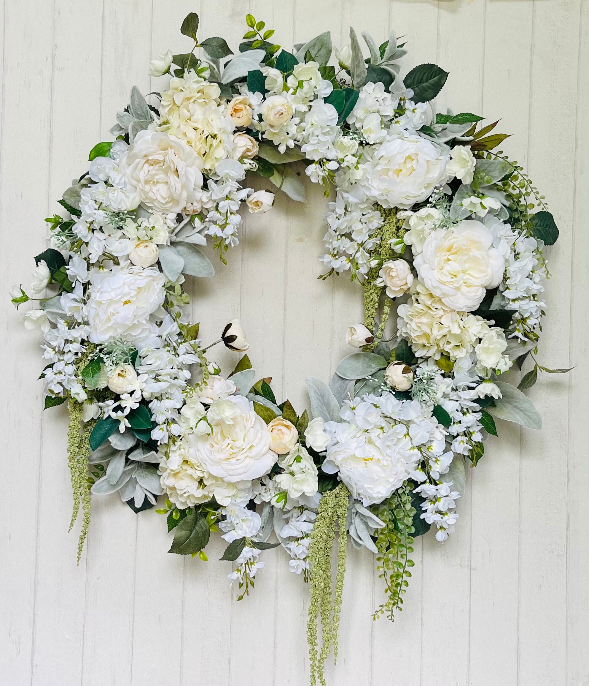 Timeless White Wreath Wedding Wreath White Wreath for Front Etsy