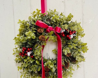 Kitchen Christmas Wreath for cabinets Window Greenery Decor