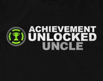 Achievement Unlocked Uncle Shirt New baby Surprise Tee Announcement Pregnant New Dad Gift Daddy Father Gift Idea Papa Geek Video Games