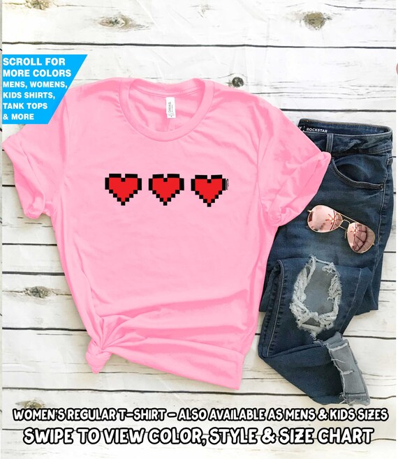 Three Pink Hearts Size Chart