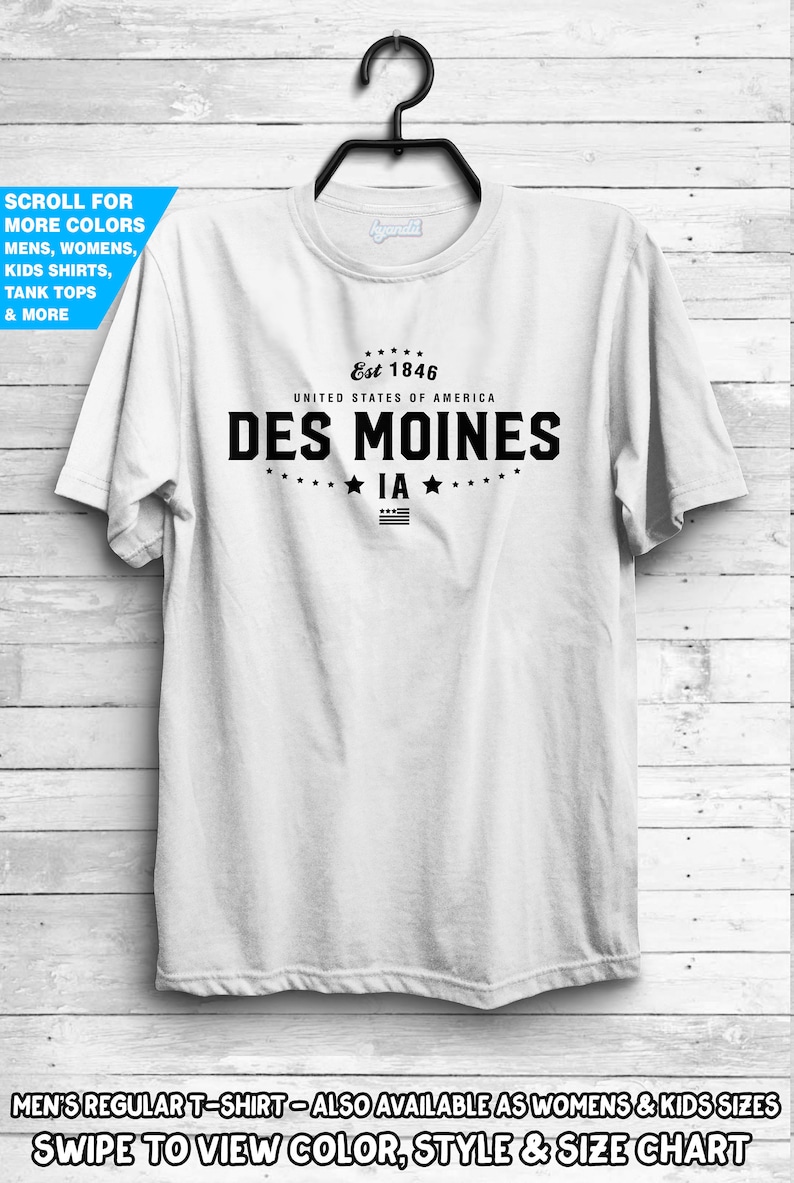 Des Moines City Shamrock Cotton T-Shirt