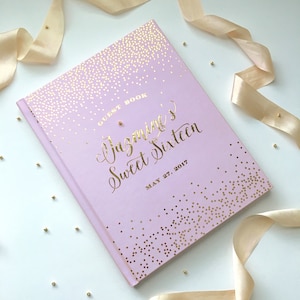 Quinceanera Guest Book, Sweet Sixteen Guest Book, Purple and Gold Foil Guest Book - Custom Guestbook - Wedding Guest Book - photo book