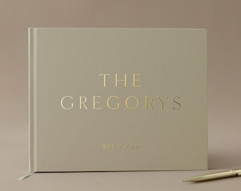 Personalized Guest Book Custom Wedding Reception Guestbook Wedding Signing Book Engagement Party Bridal Shower Polaroid Guest Book Neutral
