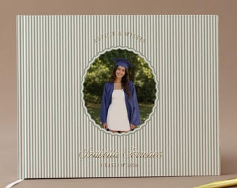 Custom Graduation Guest Book Hardcover Design Custom Photo Keepsake Memory Collection Signature Page Celebration Memento Personalized Gift