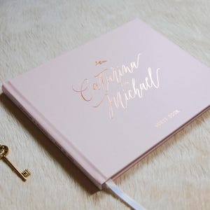 Wedding Guest Book Rose Gold Foil, Wedding Guestbook, Custom Guest Book, Personalized Guest Book, rose gold Wedding Guest Book, Photo Book image 7
