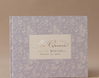 Personalized Quinceañera Guest Book Sweet Sixteen Party Mis Quince Photo Booth Album 15 Birthday Gift Party Rose Gold Sign-In Book Sweet 15