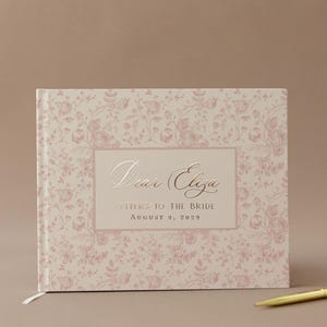 Bridal Shower Guest Book Letters to Bride Memory Collection Hardcover Guest Album Beautiful Floral Design Gold Accent Details Couple Shower Guest Book Personalized Wedding Messages Special Day Keepsake Bridal Party Essential