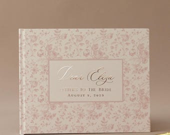 Personalized Bridal Shower Guest Book Wedding Keepsake Memory Book for Bride Letters to Bride Shower Gift Couple Shower Guest Book