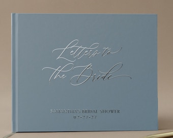 Bridal Shower Guest Book Letters to the Bride Guest Book Party Scrapbook Bridesmaids Letters Dusty Blue Bachelorette Party Book Bride Gift