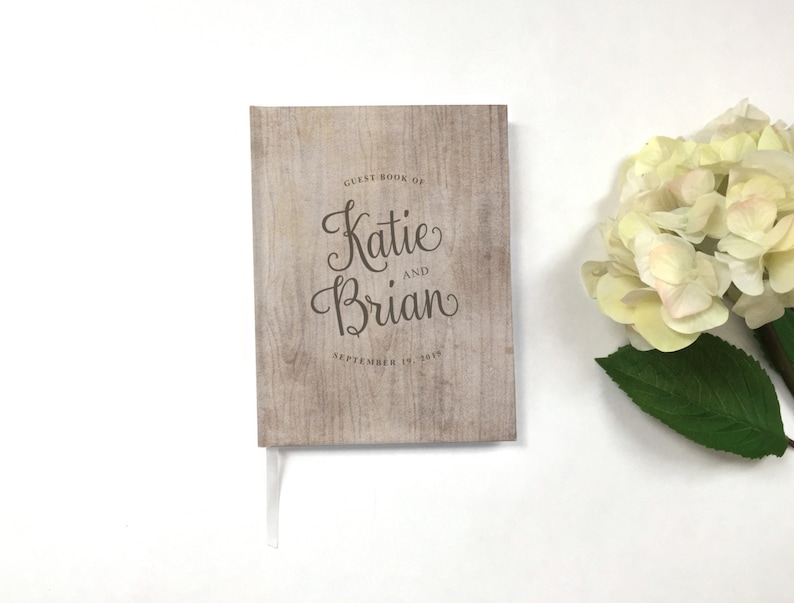 Woodsy Guestbook Personalized Guestbook Wedding Guest Book Rustic Wedding Keepsake Custom Guest Book Wedding Guestbook