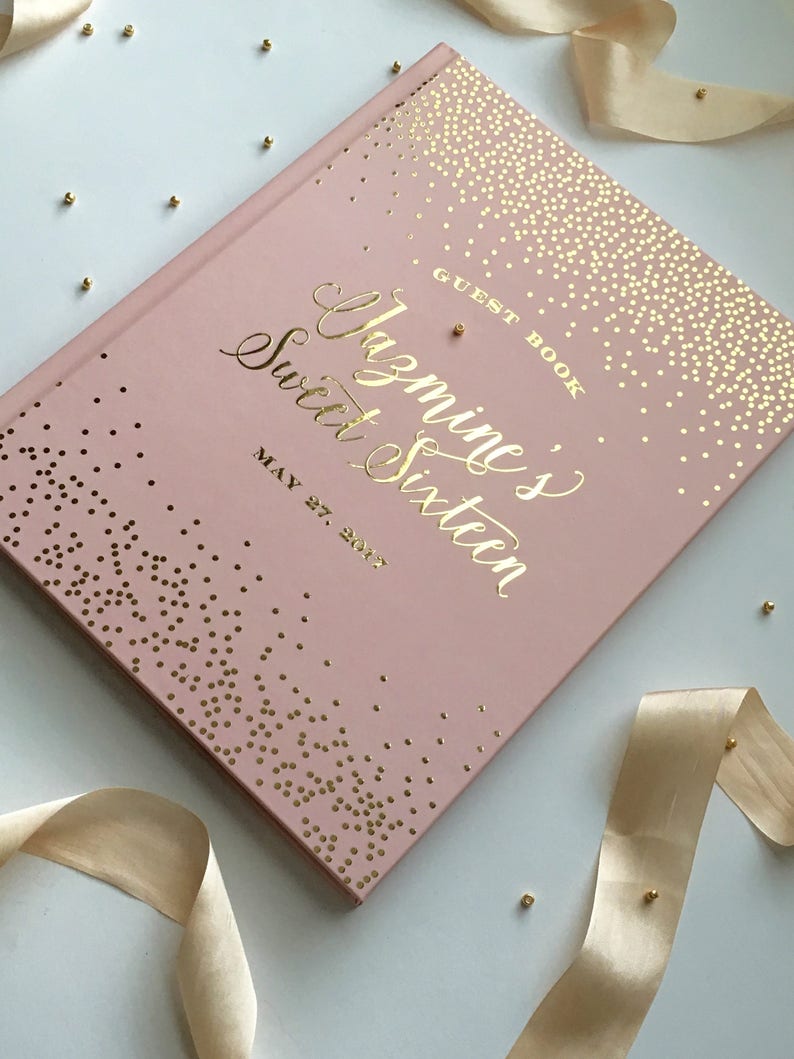 Quinceanera Guest Book Sweet Sixteen Guest Book Blush and Etsy