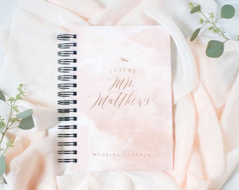 Rose Gold Wedding Planner, Blush Watercolor Wedding Planner Book, Custom Wedding Planner Book, Personalized Wedding Planner, Wedding Planner